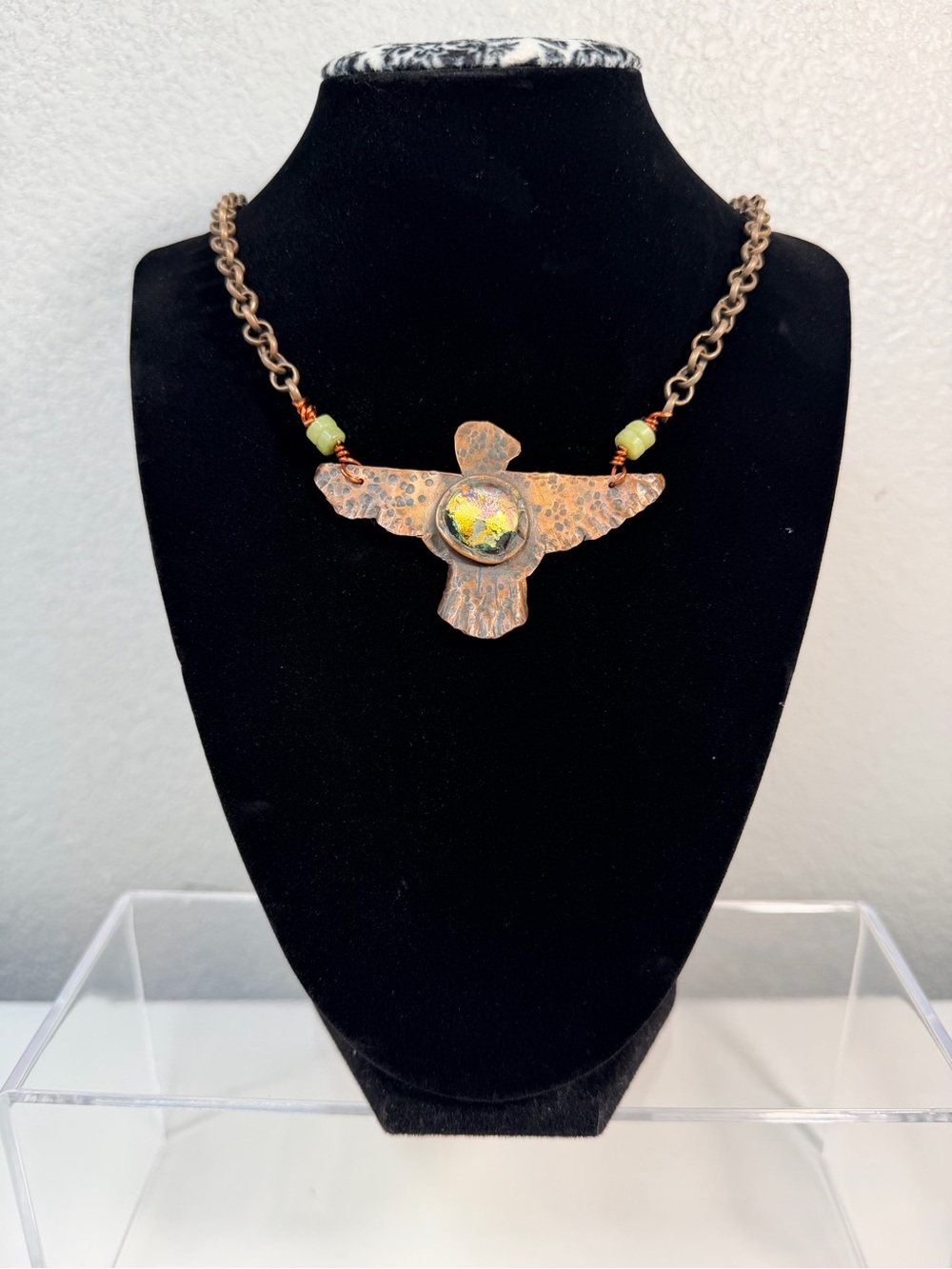 Handmade Copper Thunderbird Statement Necklace Boho Western Southwestern